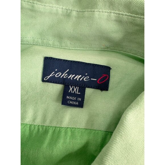 Johnnie O Men Shirt Long Sleeve Button Up Mint Green 100% Cotton XXL 2XL - Picture 4 of 6